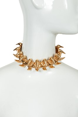 Lot 120 - A Giuseppe Zanotti gilt claw spike choker, circa 2019