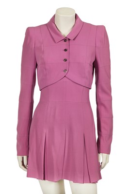 Lot 341 - A Karl Lagerfeld pink-purple wool ensemble, 1990s