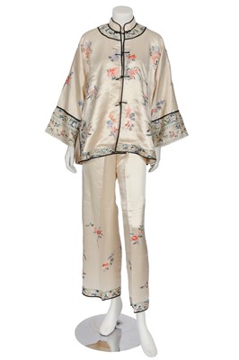 Lot 682 - A group of embroidered satin garments, Chinese for the European market, 1930s