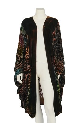 Lot 512 - A Patricia Lester multicoloured devoré velvet opera coat, 1980s