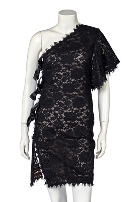 Lot 275 - An Yves Saint Laurent black guipure cocktail dress, early 1990s