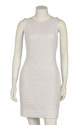 Lot 39 - A Chanel by Karl Lagerfeld white tweed cocktail dress, Spring-Summer 1992