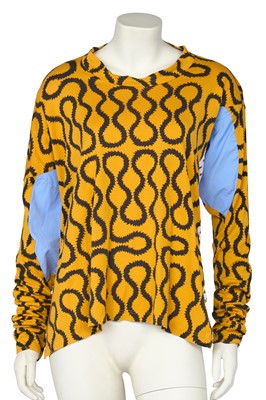 Lot 352 - A Vivienne Westwood squiggle print cotton jersey 'pirate' top, 1990s-2000s