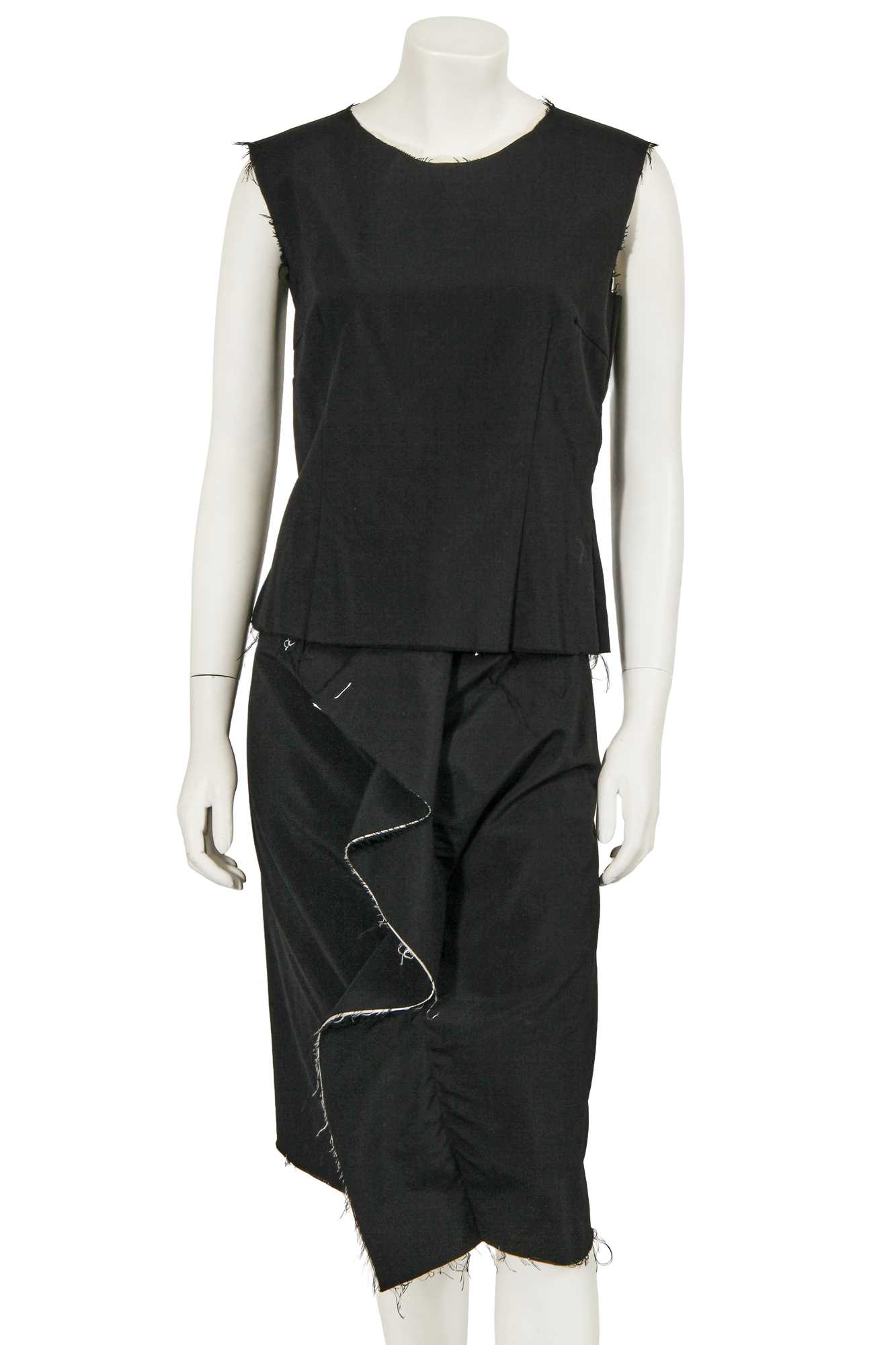 Lot 450 - A Comme des Garçons black wool ensemble, ‘Clustering Beauty’ collection, Spring-Summer 1998