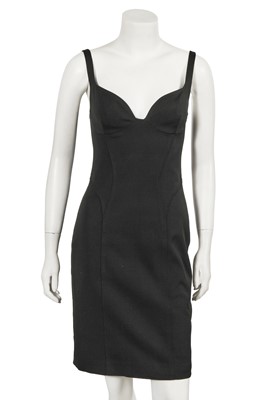 Lot 308 - A Gianni Versace black cotton-blend mini dress, 1990s