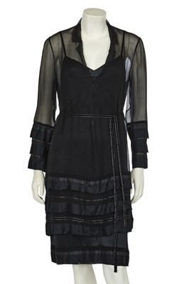 Lot 11 - A Chanel by Karl Lagerfeld black chiffon dress, circa 2005