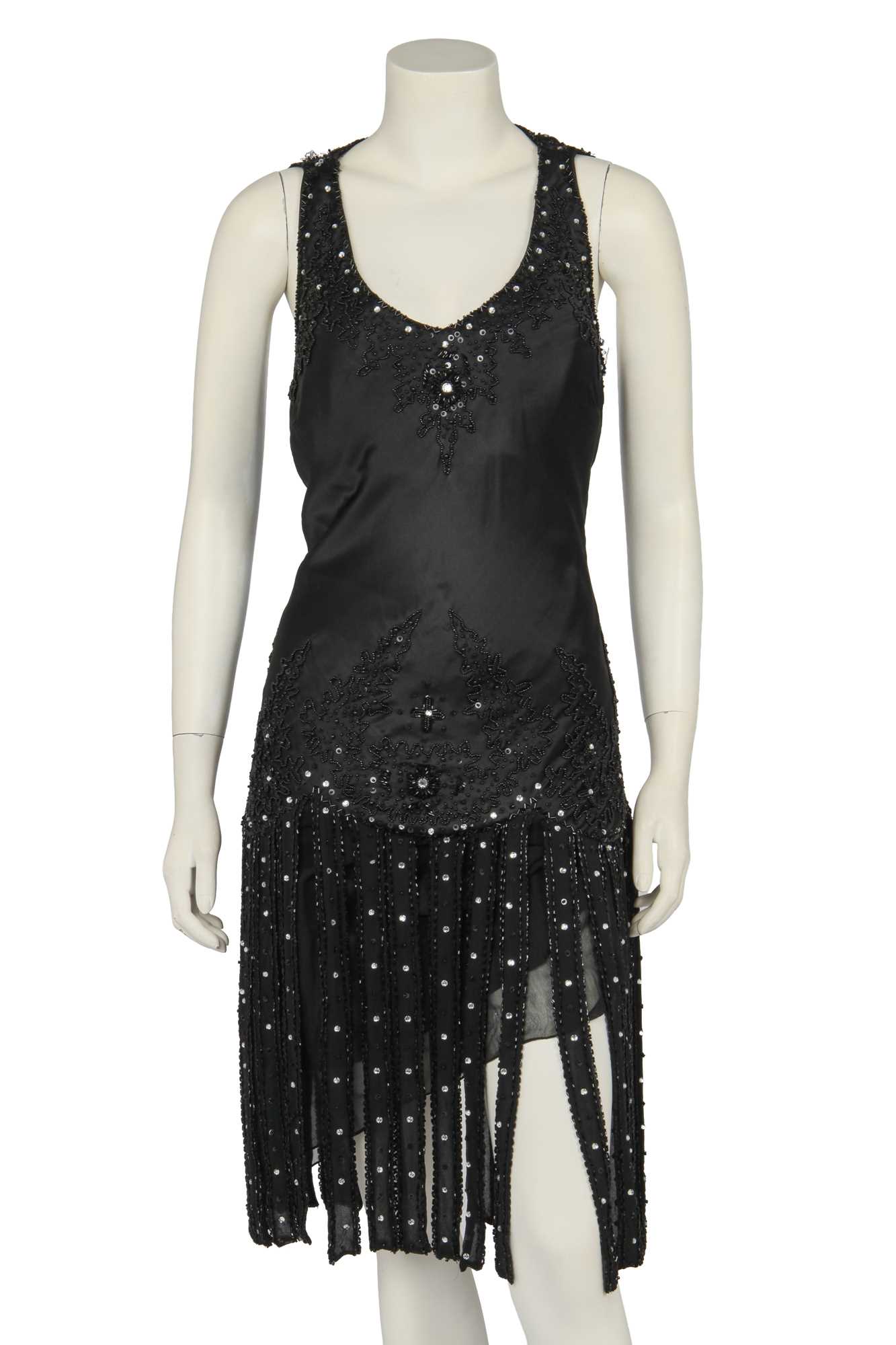 Lot 146 - A Donatella Versace embellished black satin dress, 2010s