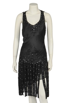 Lot 146 - A Donatella Versace embellished black satin dress, 2010s