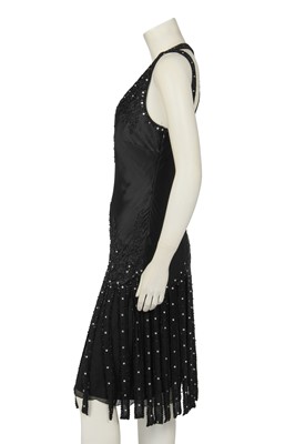 Lot 146 - A Donatella Versace embellished black satin dress, 2010s