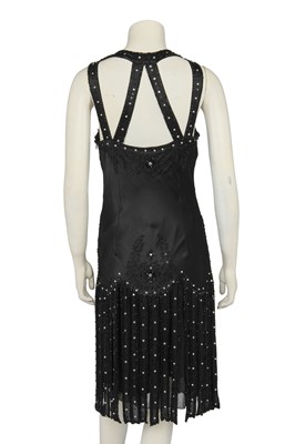 Lot 146 - A Donatella Versace embellished black satin dress, 2010s