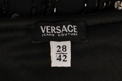 Lot 146 - A Donatella Versace embellished black satin dress, 2010s
