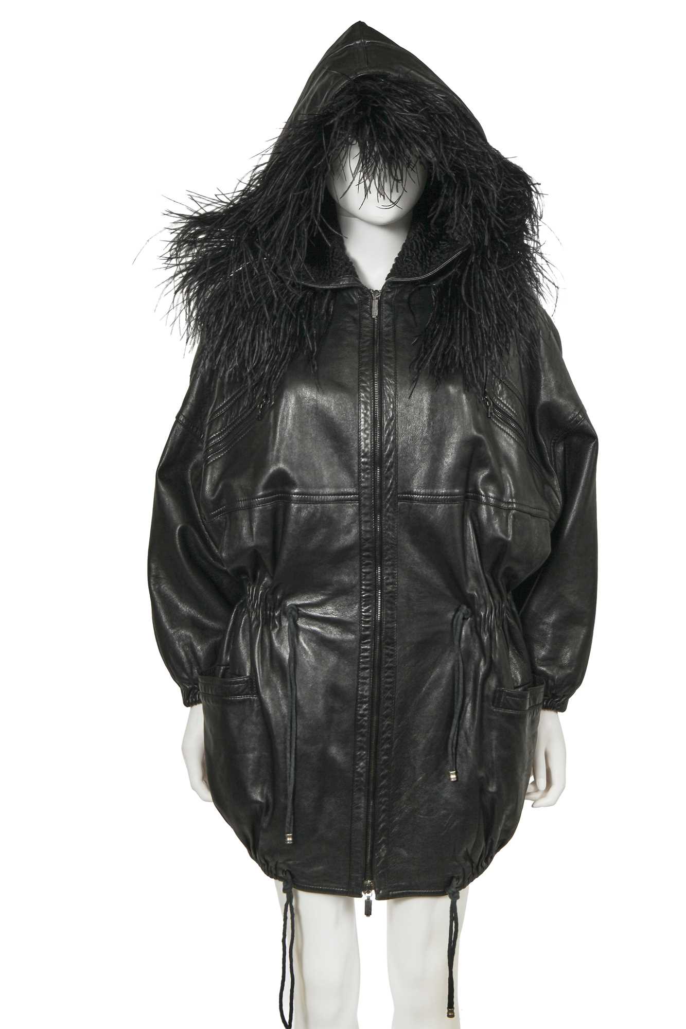 Lot 295 - A Gianni Versace black lambskin coat, circa 1991