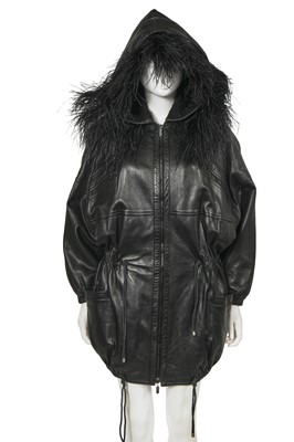 Lot 295 - A Gianni Versace black lambskin coat, circa 1991