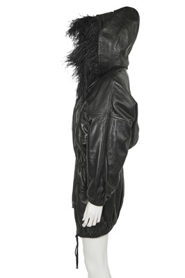 Lot 295 - A Gianni Versace black lambskin coat, circa 1991