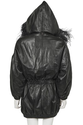 Lot 295 - A Gianni Versace black lambskin coat, circa 1991