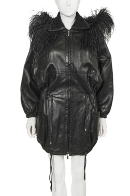 Lot 295 - A Gianni Versace black lambskin coat, circa 1991