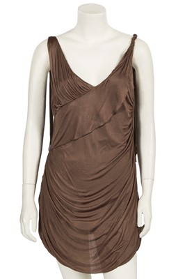 Lot 224 - A Gucci by Tom Ford brown rayon backless mini dress, Spring-Summer 2003