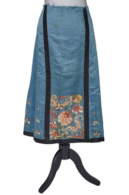 Lot 792 - An embroidered skirt, qun, Chinese, late 19th century