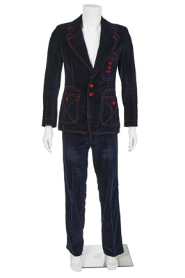Lot 187 - A Mr Freedom men's navy velvet suit, 1970s