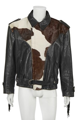 Lot 170 - A Gerard men's ponyskin and black leather jacket, 1980s