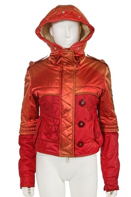 Lot 239 - A Christian Dior by John Galliano red nylon jacket, 'Gothic Chic' collection, Autumn-Winter 2006-07