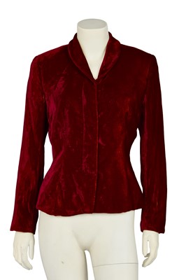 Lot 324 - A Gucci by Tom Ford red and green shot velvet blazer, Autumn-Winter 1999-2000