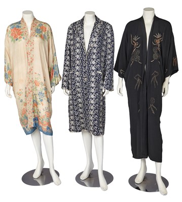 Lot 679 - An embroidered kimono, Japanese, 1930s