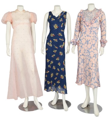 Lot 673 - Three summer dresses, 1930s