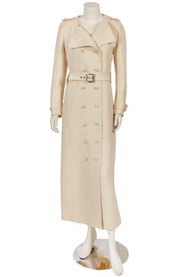 Lot 637 - An André Courrèges cream wool maxi coat, circa 1969