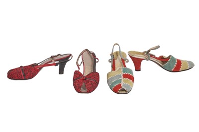Lot 661 - Two Pairs of Ferragamo shoes, 1949-50