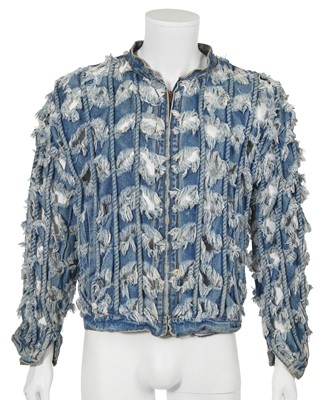 Lot 160 - A Vivienne Westwood men's slashed denim jacket, 'Cut and Slash' collection, Spring-Summer, 1991