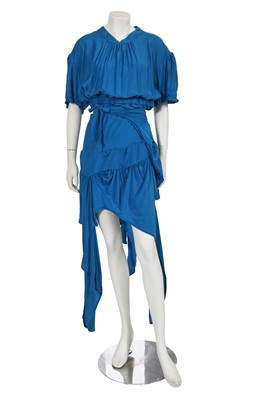 Lot 128 - A Vivienne Westwood by Andreas Kronthaler blue silk blend dress, Spring-Summer 2017
