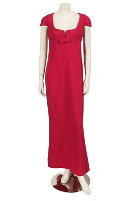 Lot 373 - A Christian Dior by Gianfranco Ferré hot pink crêpe sheath dress, Spring-Summer 1997