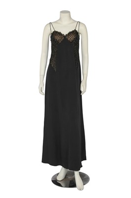 Lot 416 - A Valentino Garavani beaded black crêpe evening gown, Autumn-Winter 1998-99