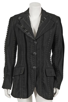 Lot 286 - A Dolce & Gabbana embellished black felted wool jacket, circa 1993