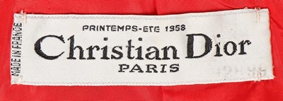 Lot 193 - A Christian Dior couture red slubbed silk coat,...