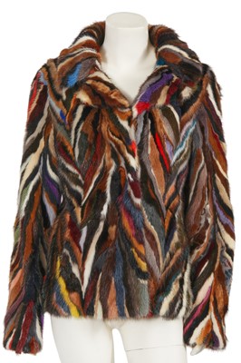 Lot 156 - A Christian Lacroix multicoloured intarsia mink fur jacket, circa 2000
