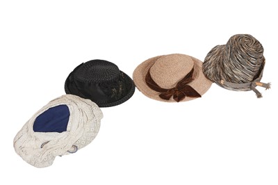 Lot 632 - Four summer hats, 1940s-1960s
