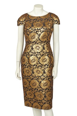 Lot 257 - A Christian Dior by John Galliano black and gold brocaded cotton-blend dress, 'Orientalist' collection, Autumn-Winter 2009-10