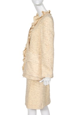 Lot 23 - A Chanel by Karl Lagerfeld ivory wool suit and bag, Autumn-Winter 1999-2000