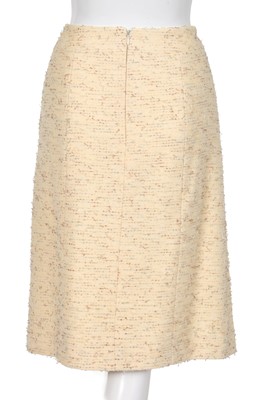 Lot 23 - A Chanel by Karl Lagerfeld ivory wool suit and bag, Autumn-Winter 1999-2000
