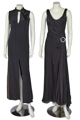 Lot 362 - Two black crêpe evening gowns, 1990s-early 2000s