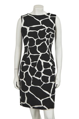 Lot 289 - A Dolce & Gabbana printed black and white bengaline sheath dress, Autumn-Winter 1995-96