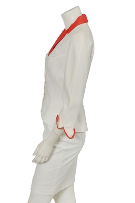 Lot 408 - A Thierry Mugler textured white cotton suit, circa 1990
