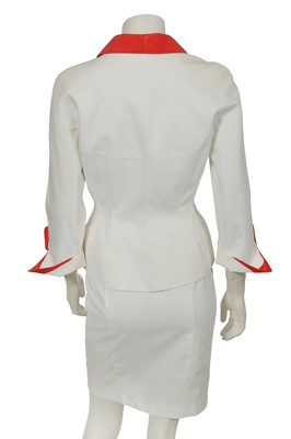 Lot 408 - A Thierry Mugler textured white cotton suit, circa 1990