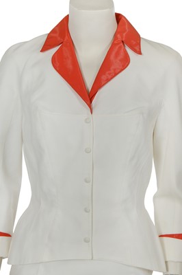 Lot 408 - A Thierry Mugler textured white cotton suit, circa 1990