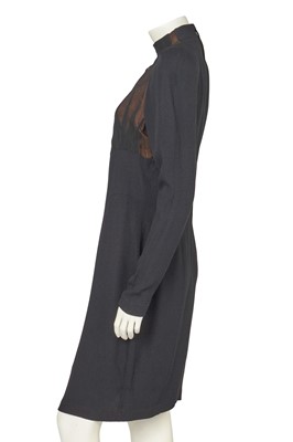 Lot 407 - A Thierry Mugler black crêpe and chiffon cocktail dress, circa 1990