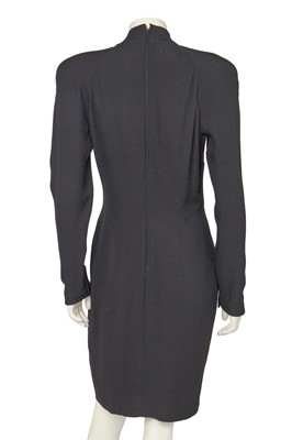 Lot 407 - A Thierry Mugler black crêpe and chiffon cocktail dress, circa 1990