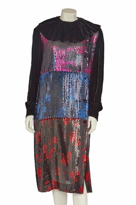 Lot 518 - A Christian Dior by Marc Bohan sequined cocktail dress, early 1980s