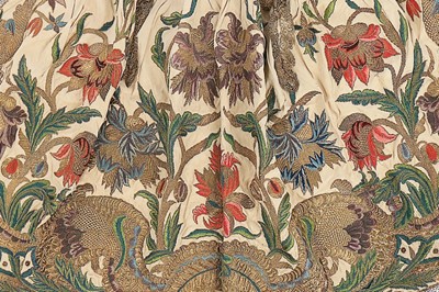 Lot 108 - A fine embroidered decorative apron panel,...